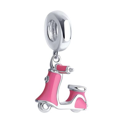 Подвеска "Скутер" с эмалью из серебра 925 пробы