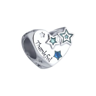 Подвеска "Сердце" с фианитом и эмалью из серебра 925 пробы