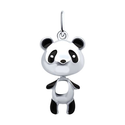Подвеска "Панда" с эмалью из серебра 925 пробы