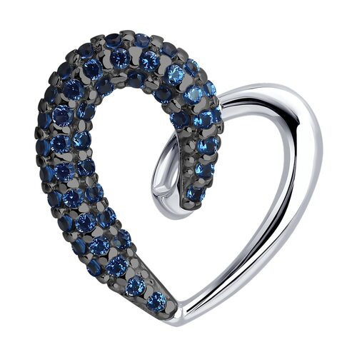 Подвеска "Сердце" с фианитами из серебра 925 пробы