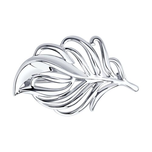 Брошь "Листик" из серебра 925 пробы