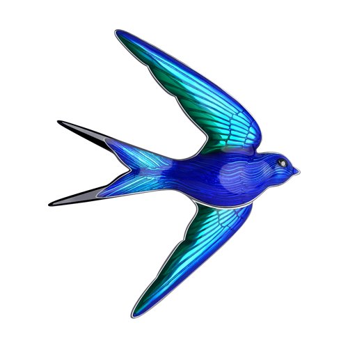 Брошь с эмалью из серебра 925 пробы