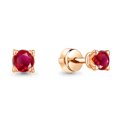 Серьги с рубинами из золота 585 пробы