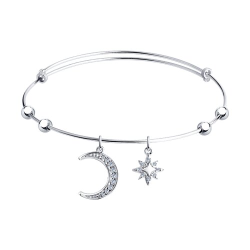 Браслет с фианитами из серебра 925 пробы