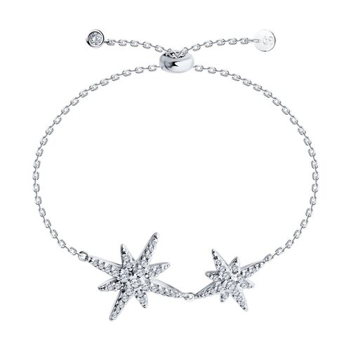 Браслет с фианитами из серебра 925 пробы