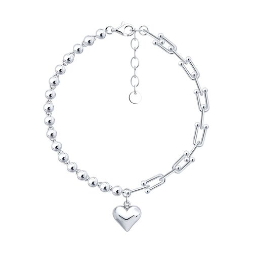 Браслет "Сердце" из серебра 925 пробы
