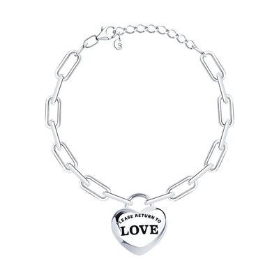 Браслет "Love" с эмалью из серебра 925 пробы