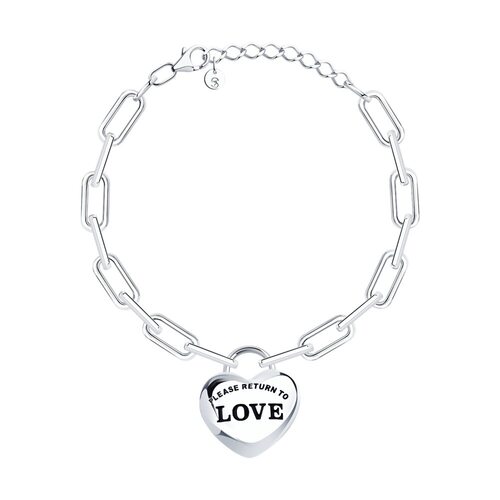 Браслет "Love" с эмалью из серебра 925 пробы