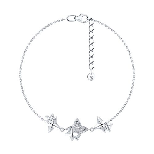 Браслет с фианитами из серебра 925 пробы