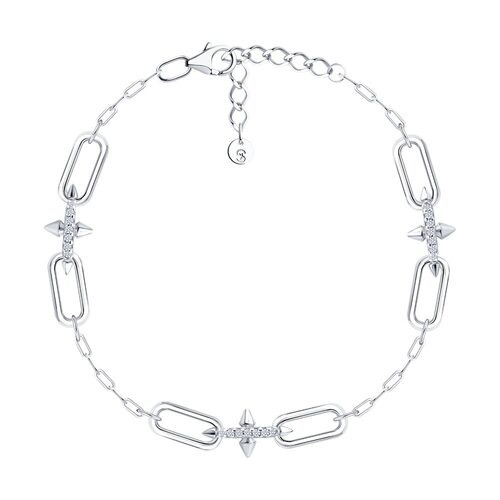 Браслет с фианитами из серебра 925 пробы