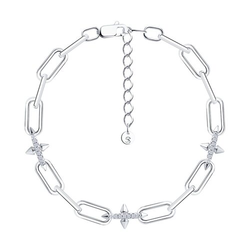 Браслет с фианитами из серебра 925 пробы