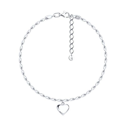 Браслет "Сердце" из серебра 925 пробы