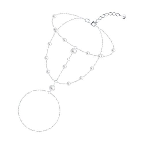 Браслет с жемчугом из серебра 925 пробы