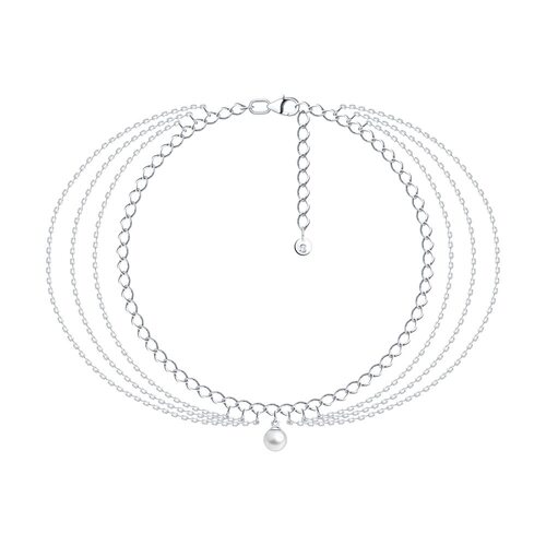 Браслет с жемчугом из серебра 925 пробы