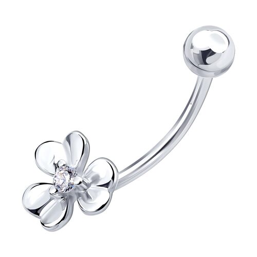 Пирсинг с фианитами из серебра 925 пробы