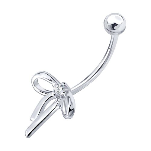 Пирсинг с фианитами из серебра 925 пробы