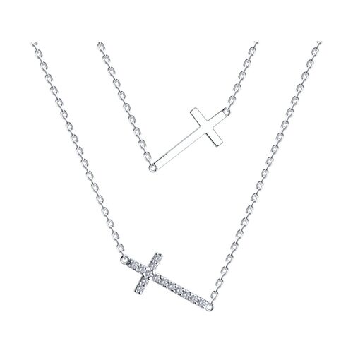 Колье с фианитами из серебра 925 пробы