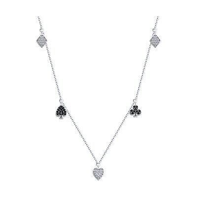 Колье с фианитами из серебра 925 пробы