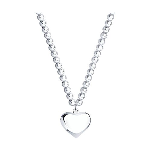 Колье "Сердце" из серебра 925 пробы