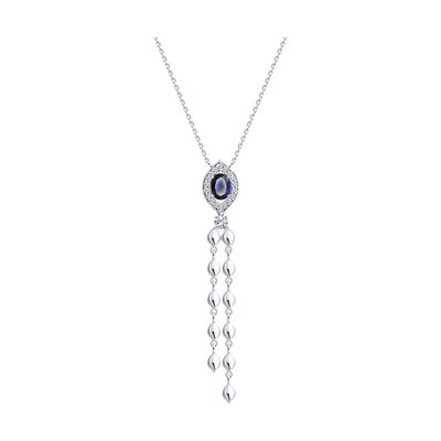 Колье с фианитами из серебра 925 пробы