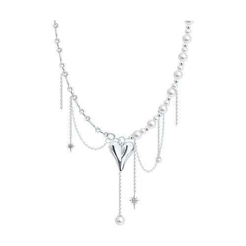 Колье с жемчугом из серебра 925 пробы