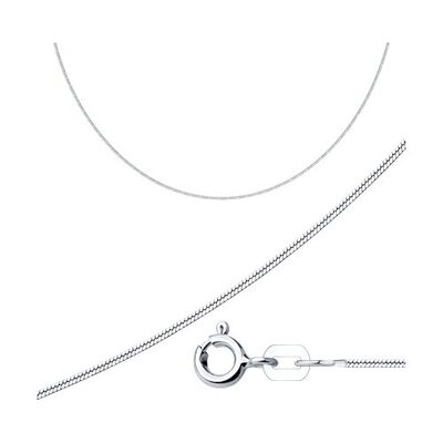 Цепь плетения "Снейк" из серебра 925 пробы 