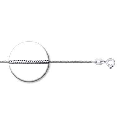 Цепь плетения "Снейк" из серебра 925 пробы