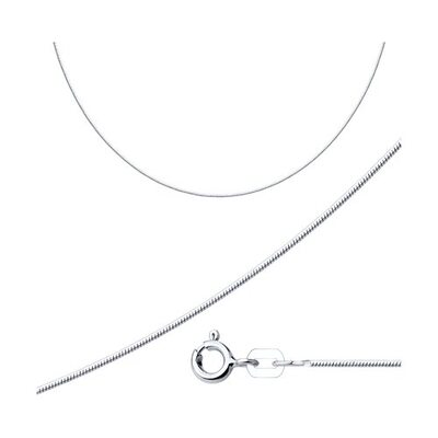 Цепь плетения "Снейк" из серебра 925 пробы