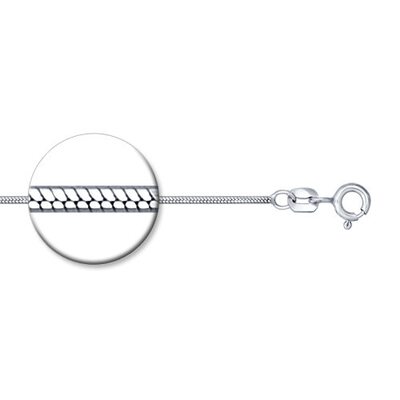 Цепь плетения "Снейк" из серебра 925 пробы 