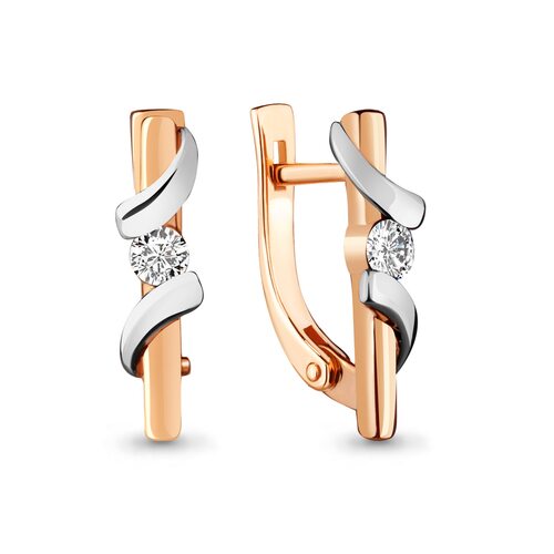 Серьги с бриллиантами из золота 585 пробы