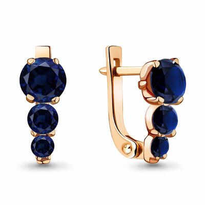 Серьги с сапфирами из золота 585 пробы