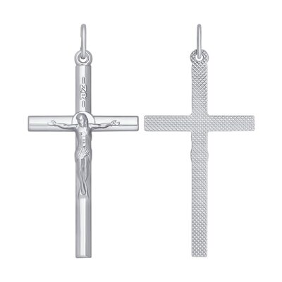 Крест католический из серебра 925 пробы