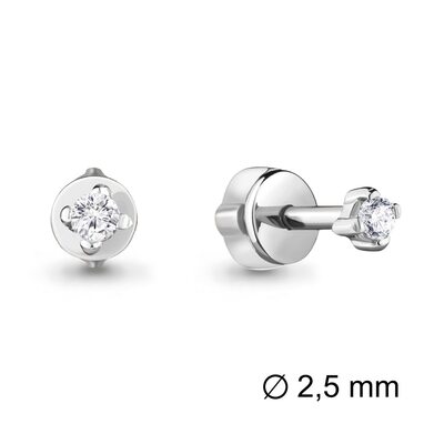 Серьги с бриллиантами из белого золота 585 пробы