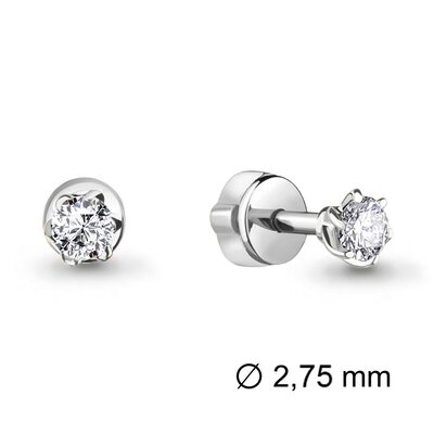 Серьги с бриллиантами из белого золота 585 пробы