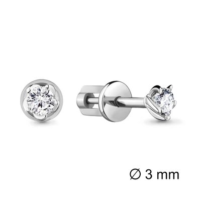 Серьги с бриллиантами из белого золота 585 пробы