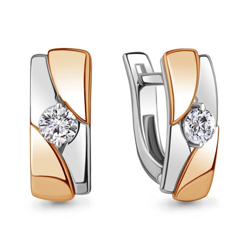 Серьги с бриллиантами из золота 585 пробы