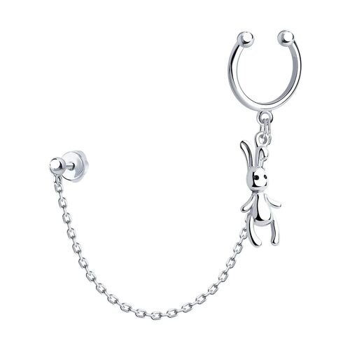 Серьга с эмалью из серебра 925 пробы