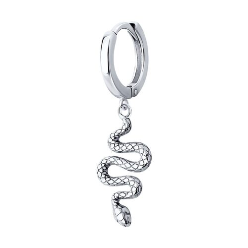 Серьга "Змея" из серебра 925 пробы