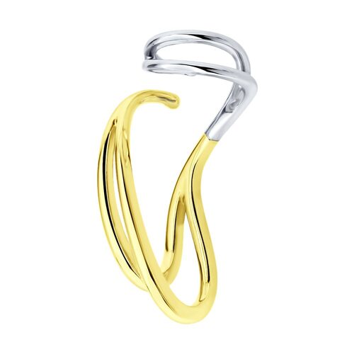 Серьга из серебра 925 пробы с позолотой