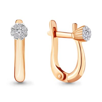 Серьги с бриллиантами из золота 585 пробы