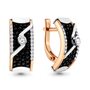 Серьги с бриллиантами и кожей из золота 585 пробы арт. 942111к.1
