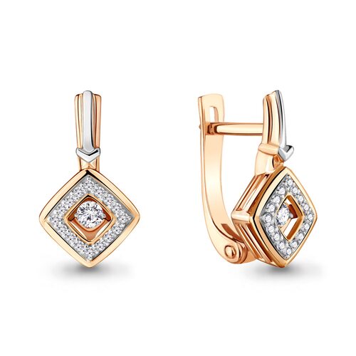 Серьги с танцующими бриллиантами из золота 585 пробы