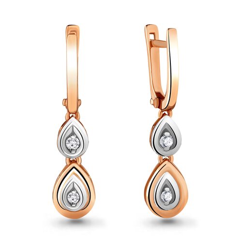 Серьги с бриллиантами из золота 585 пробы