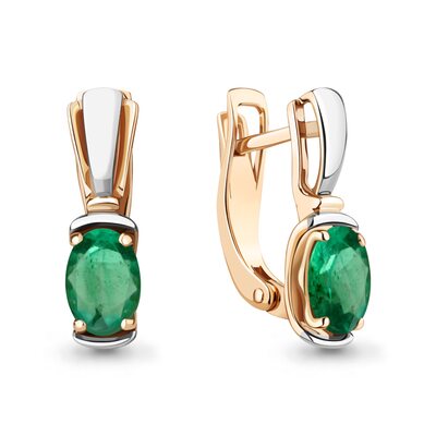 Серьги с изумрудами из золота 585 пробы