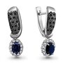 Серьги с сапфиром и бриллиантами из белого золота 585 пробы арт. 942359Ч.2