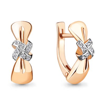 Серьги с бриллиантами из золота 585 пробы