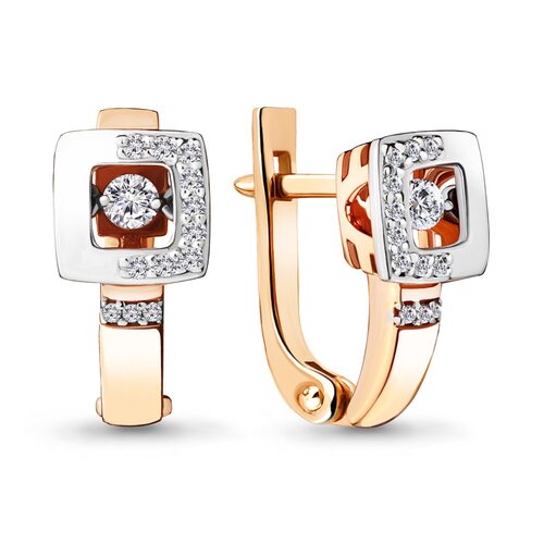 Серьги с танцующими бриллиантами из золота 585 пробы