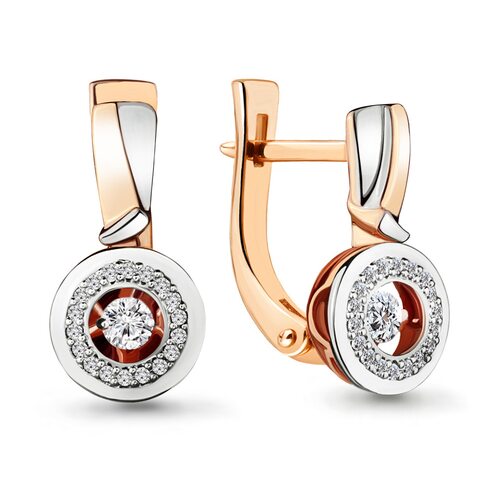 Серьги с танцующими бриллиантами из золота 585 пробы