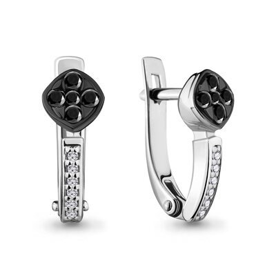 Серьги с бриллиантами из белого золота 585 пробы