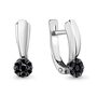 Серьги с черными бриллиантами из белого золота 585 пробы арт. 942411Ч.2